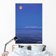 Scenic View Of The Full Moon Over Mt Susitna During Winter Wall Mural