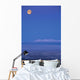 Scenic View Of The Full Moon Over Mt Susitna During Winter Wall Mural