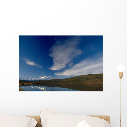 Cirrus Clouds Over Mt Mckinley @ Wonder Lake Ak In Denali Np Summer Wall Mural