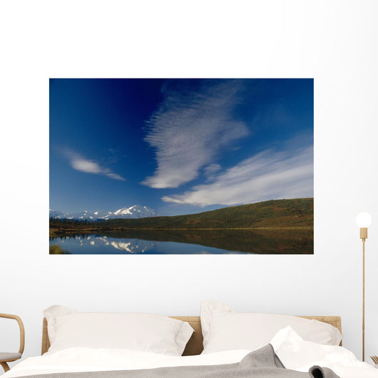 Cirrus Clouds Over Mt Mckinley @ Wonder Lake Ak In Denali Np Summer Wall Mural