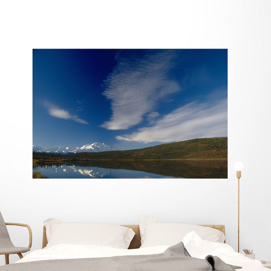 Cirrus Clouds Over Mt Mckinley @ Wonder Lake Ak In Denali Np Summer Wall Mural