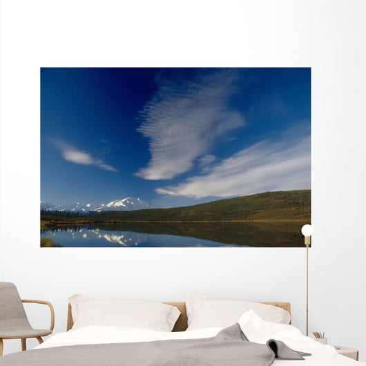 Cirrus Clouds Over Mt Mckinley @ Wonder Lake Ak In Denali Np Summer Wall Mural