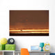Caribou On Tundra Rising Fog Sunset Summer Arctic Alaska Wall Mural