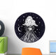Hand Drawn Volcano in Circle Frame Wall Decal