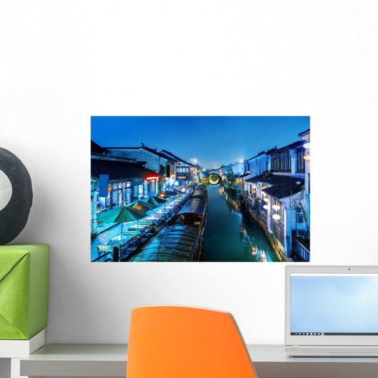 Suzhou Ancient Town Night Wall Decal