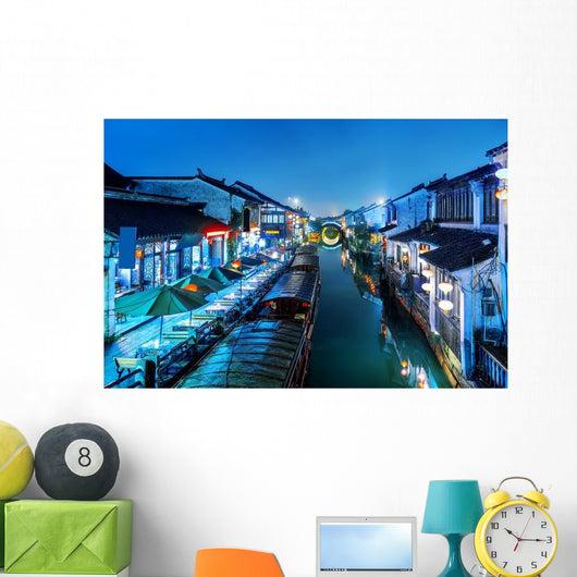 Suzhou Ancient Town Night Wall Decal