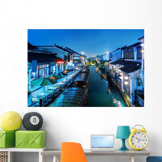 Suzhou Ancient Town Night Wall Decal