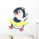 Ice Skating Cartoon Penguin Wall Decal