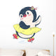 Ice Skating Cartoon Penguin Wall Decal