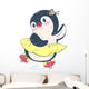 Ice Skating Cartoon Penguin Wall Decal