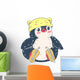 Cartoon Penguin with Bear Hat Wall Decal