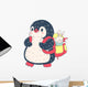 Cartoon Penguin with Backpack Wall Decal