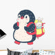 Cartoon Penguin with Backpack Wall Decal
