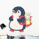 Cartoon Penguin with Backpack Wall Decal