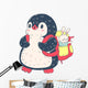 Cartoon Penguin with Backpack Wall Decal