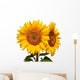 Two Sunflowers White Wall Decal