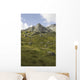 Scenic Of High Rugged Mountain Peaks And Green Tundra Hillside Wall Mural