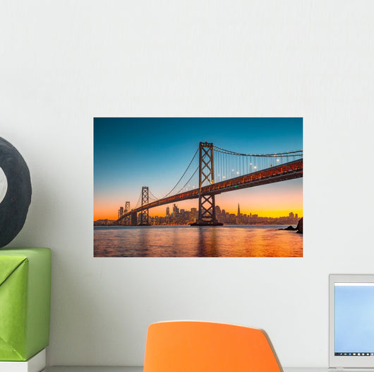 Golden Gate Bridge & San Francisco Skyline Sunset Wall Decal