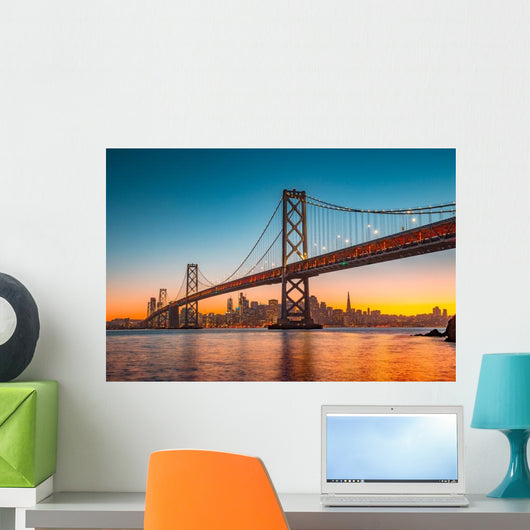 Golden Gate Bridge & San Francisco Skyline Sunset Wall Decal