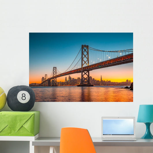 Golden Gate Bridge & San Francisco Skyline Sunset Wall Decal