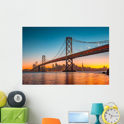 Golden Gate Bridge & San Francisco Skyline Sunset Wall Decal