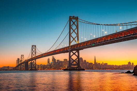 Golden Gate Bridge & San Francisco Skyline Sunset Wall Decal