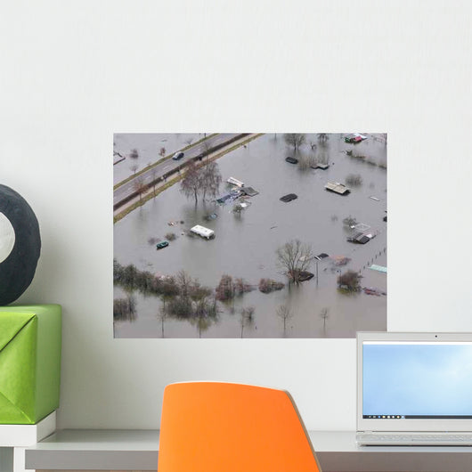 Berschwemmung Campingplatz Wall Decal