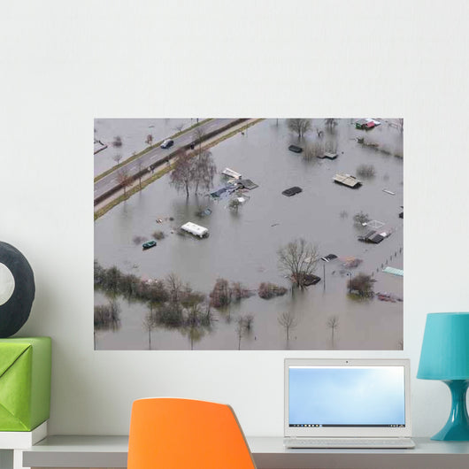 Berschwemmung Campingplatz Wall Decal