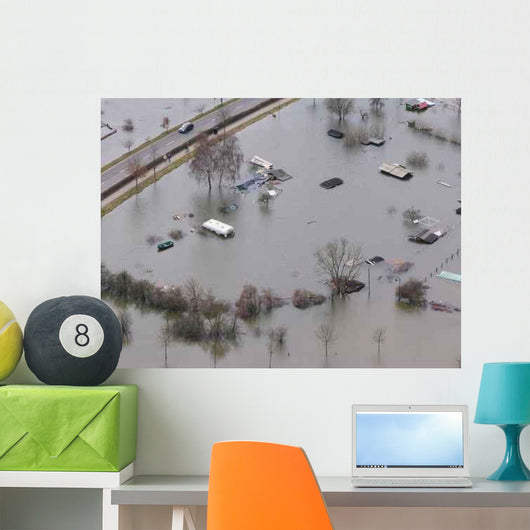 Berschwemmung Campingplatz Wall Decal