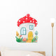 Cute Little Mushroom House Wall Decal