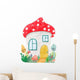 Cute Little Mushroom House Wall Decal