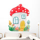 Cute Little Mushroom House Wall Decal