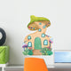 Funny Curved Mushroom House Wall Decal