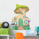 Funny Curved Mushroom House Wall Decal