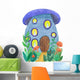 Blue Mushroom House Wall Decal