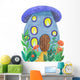 Blue Mushroom House Wall Decal