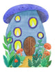 Blue Mushroom House Wall Decal