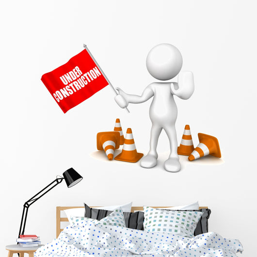 Under Construction Flag Wall Decal