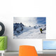 Man's skiing, chamonix, valle blanche Wall Mural