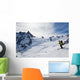 Man's skiing, chamonix, valle blanche Wall Mural