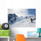 Man's skiing, chamonix, valle blanche Wall Mural