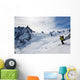 Man's skiing, chamonix, valle blanche Wall Mural