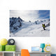Man's skiing, chamonix, valle blanche Wall Mural