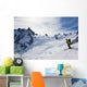 Man's skiing, chamonix, valle blanche Wall Mural