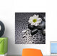 black stones and white flower Wall Mural