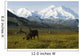 Two Caribou Feeding On Tundra With Mt Mckinley And Alaska Range Wall Mural