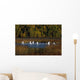 Trumpeter Swans In Flight Over Potter Marsh In Southcentral Wall Mural