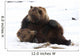 A Pair Of Adult Brown Bears Wrestle Playfully In Snow Wall Mural