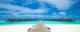 Beach with Water Bungalows Wall Decal