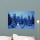 Spruce Tree In Forest With Christmas Lights Ak Winter Wall Mural